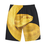 Yellow Snake Print Cotton Shorts