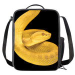 Yellow Snake Print Crossbody Lunch Bag