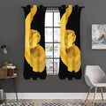 Yellow Snake Print Grommet Curtain Panels