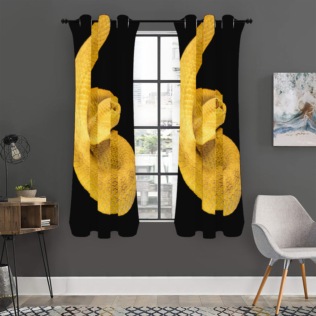 Yellow Snake Print Curtain