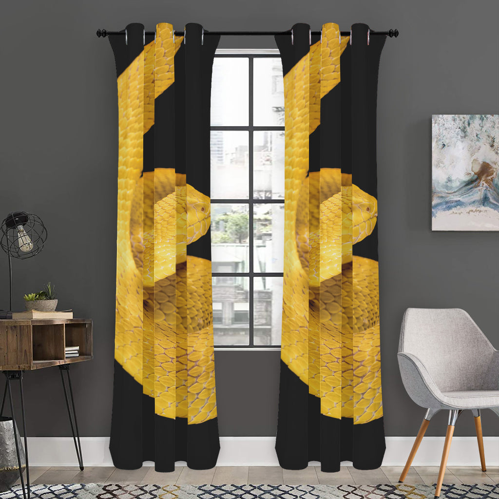 Yellow Snake Print Curtain