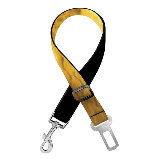 Yellow Snake Print Dog Seat Belt