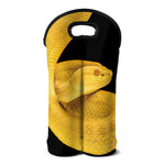 Yellow Snake Print Double Neoprene Wine Tote