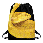 Yellow Snake Print Drawstring Backpack