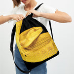 Yellow Snake Print Drawstring Backpack