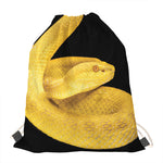 Yellow Snake Print Drawstring Bag