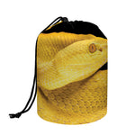 Yellow Snake Print Drawstring Makeup Bag