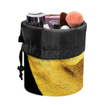 Yellow Snake Print Drawstring Makeup Bag