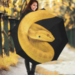 Yellow Snake Print Foldable Umbrella