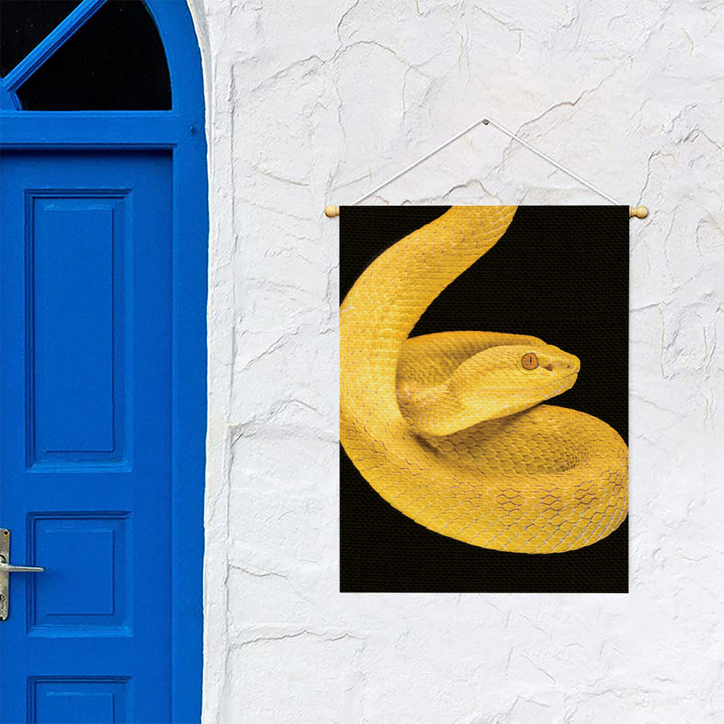 Yellow Snake Print Garden Flag