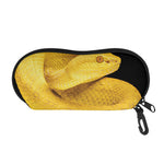 Yellow Snake Print Glasses Case