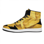 Yellow Snake Print High Top Leather Sneakers
