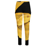 Yellow Snake Print High-Waisted Pocket Leggings