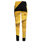Yellow Snake Print High-Waisted Pocket Leggings