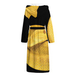 Yellow Snake Print Hooded Bathrobe