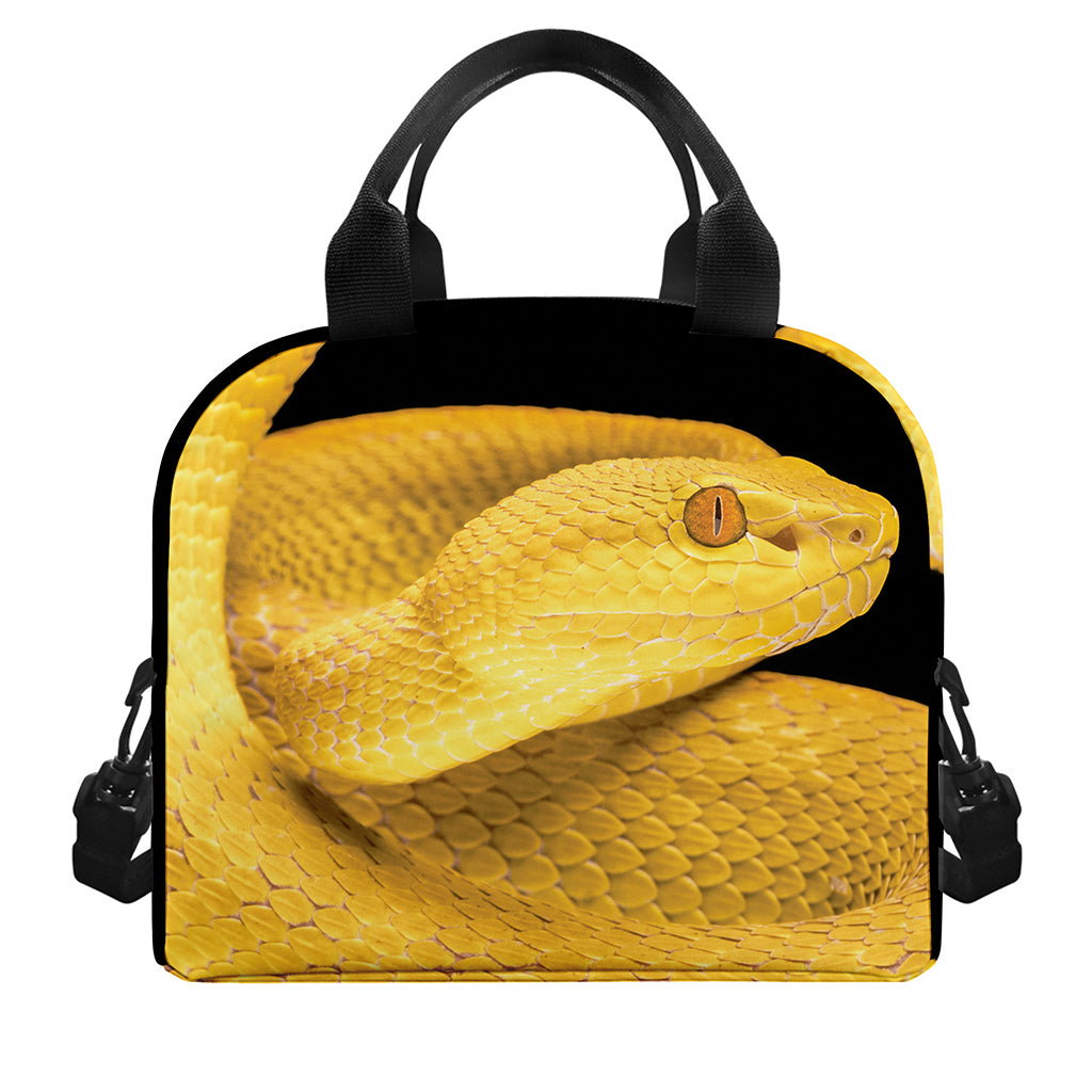 Yellow Snake Print Insulated Lunch Bag