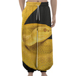 Yellow Snake Print Lantern Pants