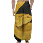 Yellow Snake Print Lantern Pants