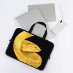 Yellow Snake Print Laptop Sleeve With Handle