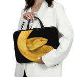 Yellow Snake Print Laptop Sleeve With Handle