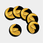 Yellow Snake Print Leather Coaster Set