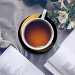 Yellow Snake Print Leather Coaster Set