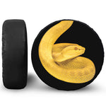 Yellow Snake Print Leather Spare Tire Cover