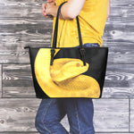 Yellow Snake Print Leather Tote Bag