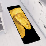 Yellow Snake Print Long Kitchen Mat
