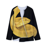 Yellow Snake Print Long Sleeve Short Coat