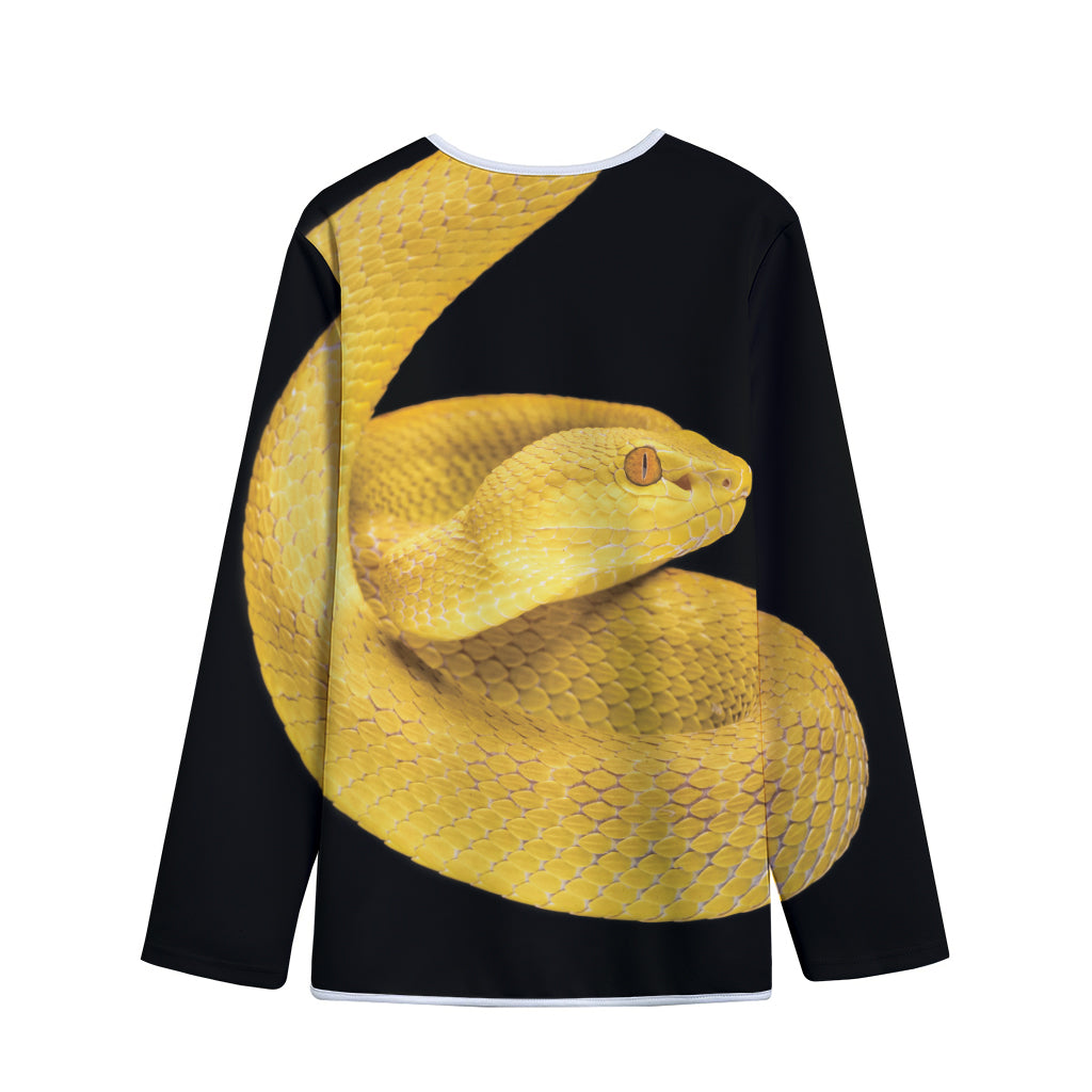 Yellow Snake Print Long Sleeve Short Coat
