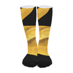 Yellow Snake Print Long Socks
