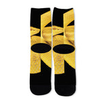 Yellow Snake Print Long Socks