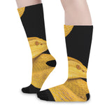 Yellow Snake Print Long Socks