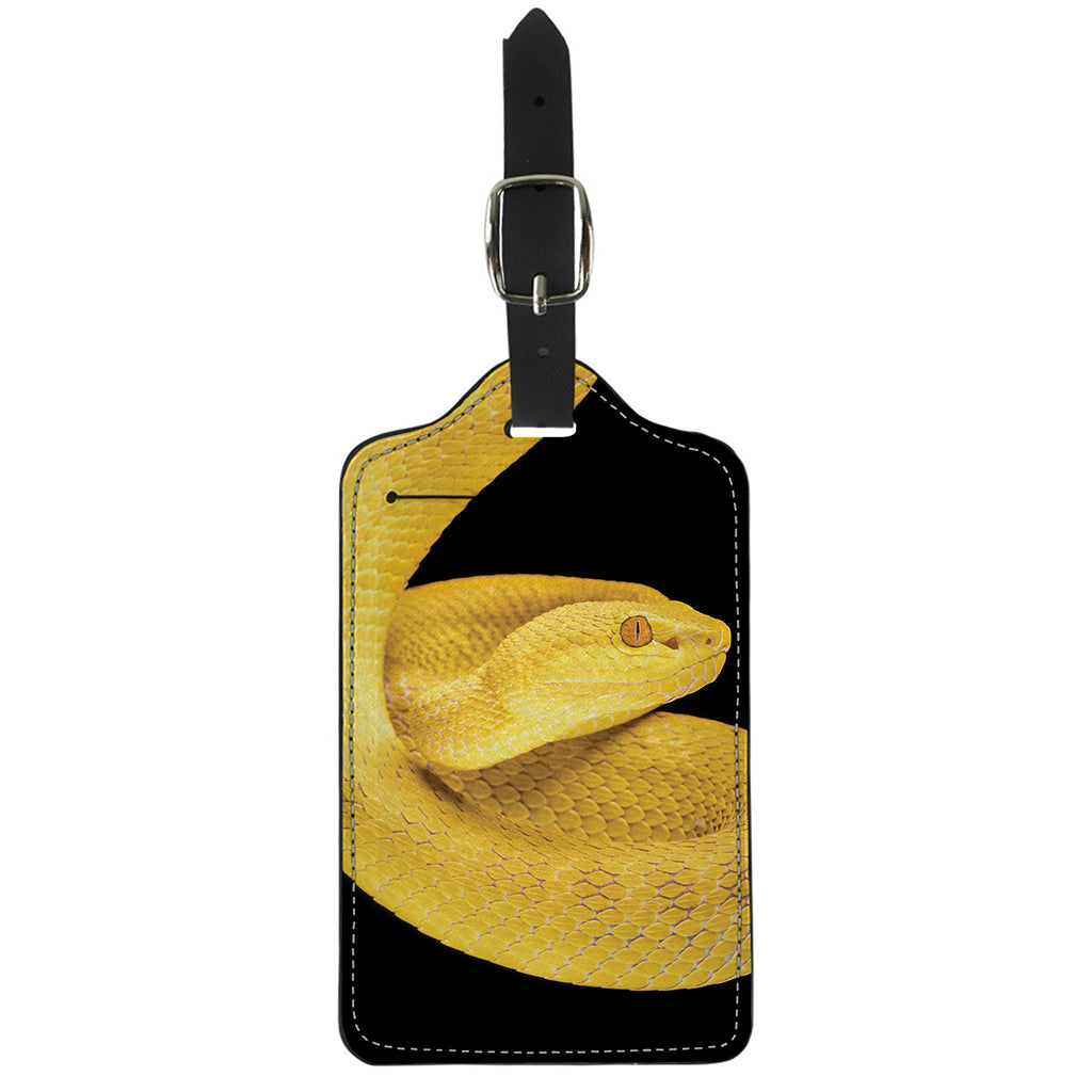 Yellow Snake Print Luggage Tag