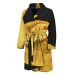 Yellow Snake Print Men's Bathrobe