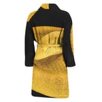 Yellow Snake Print Men's Bathrobe