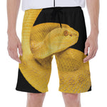 Yellow Snake Print Men's Beach Shorts