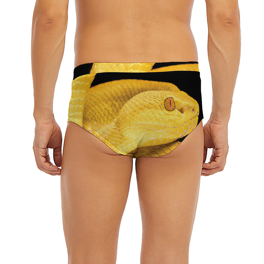 Yellow Snake Print Men's Briefs
