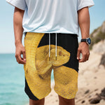 Yellow Snake Print Men's Cargo Shorts