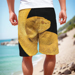 Yellow Snake Print Men's Cargo Shorts