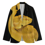 Yellow Snake Print Men's Cotton Blazer