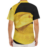 Yellow Snake Print Men's Deep V-Neck Shirt