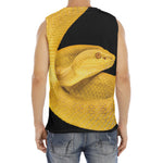 Yellow Snake Print Men's Fitness Tank Top