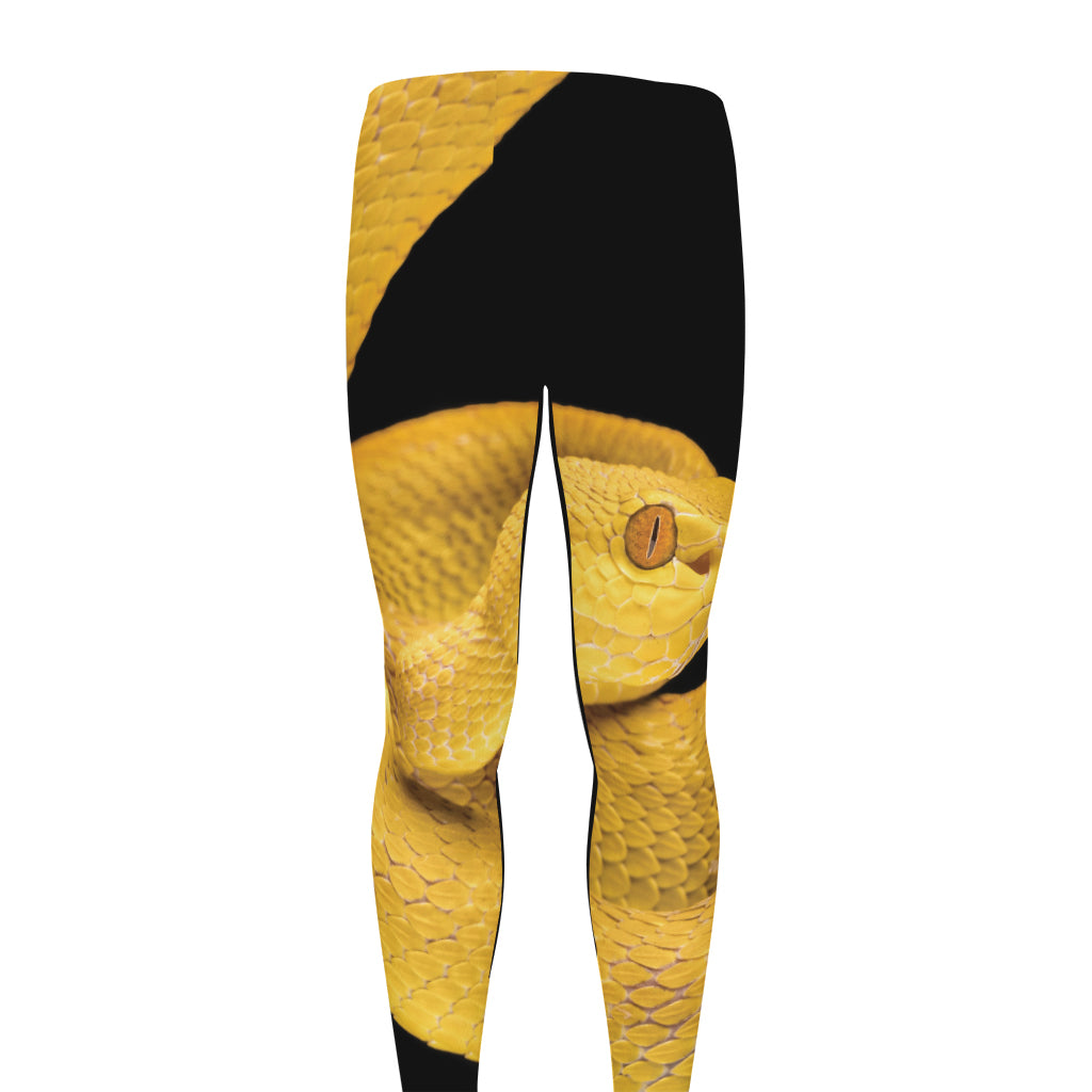 Yellow Snake Print Men's leggings