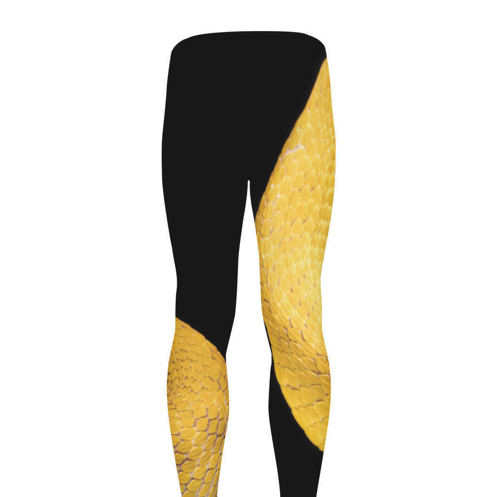 Yellow Snake Print Men's leggings