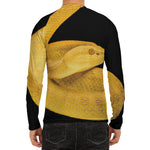Yellow Snake Print Men's Long Sleeve Rash Guard