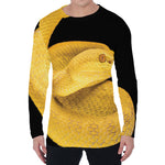 Yellow Snake Print Men's Long Sleeve T-Shirt