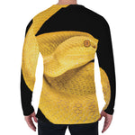 Yellow Snake Print Men's Long Sleeve T-Shirt