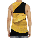 Yellow Snake Print Men's Muscle Tank Top